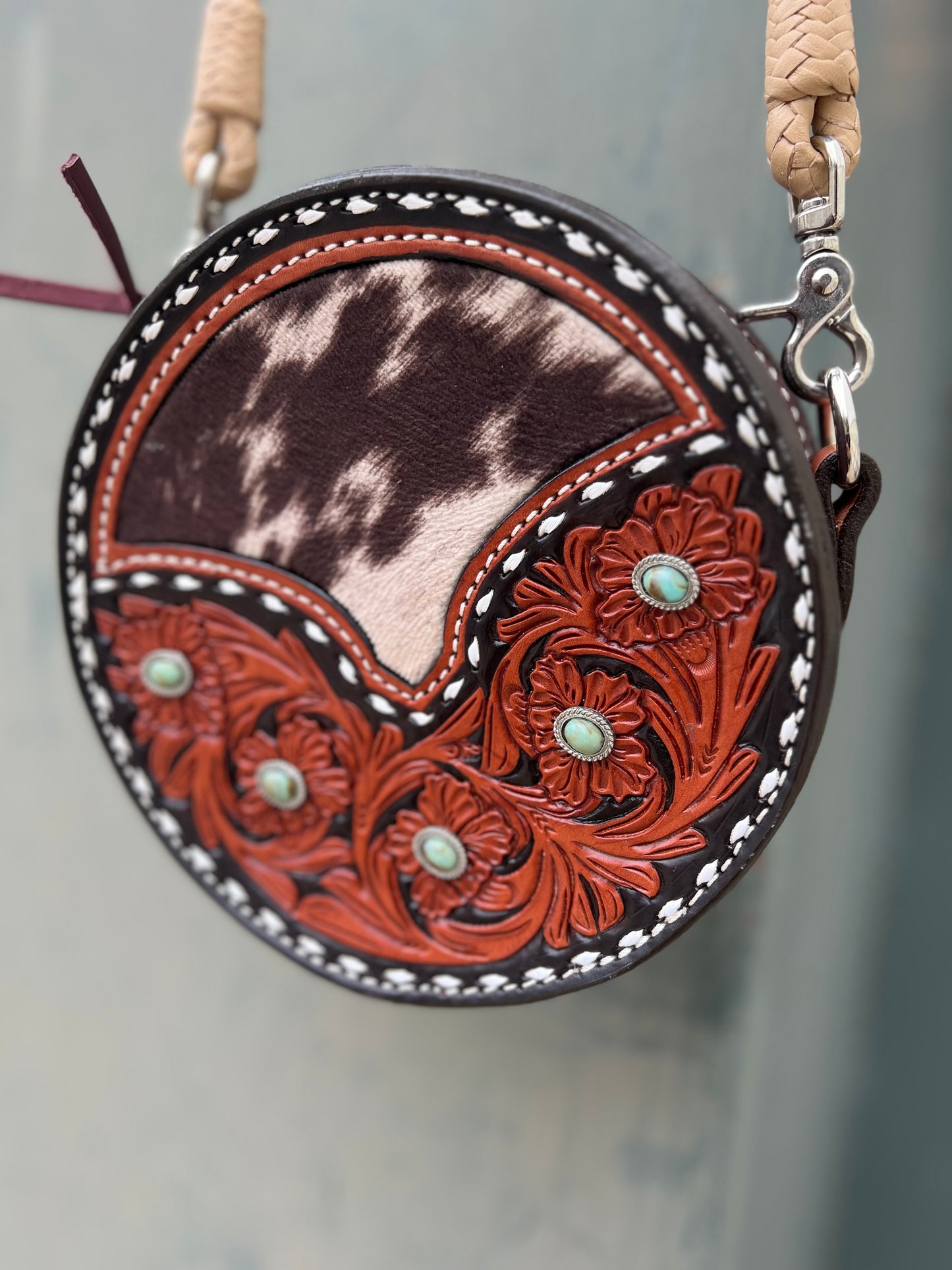8" Turquoise Stone Canteen Handbag