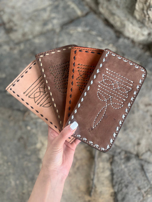 Tall Wallet- Cowboy Stitch