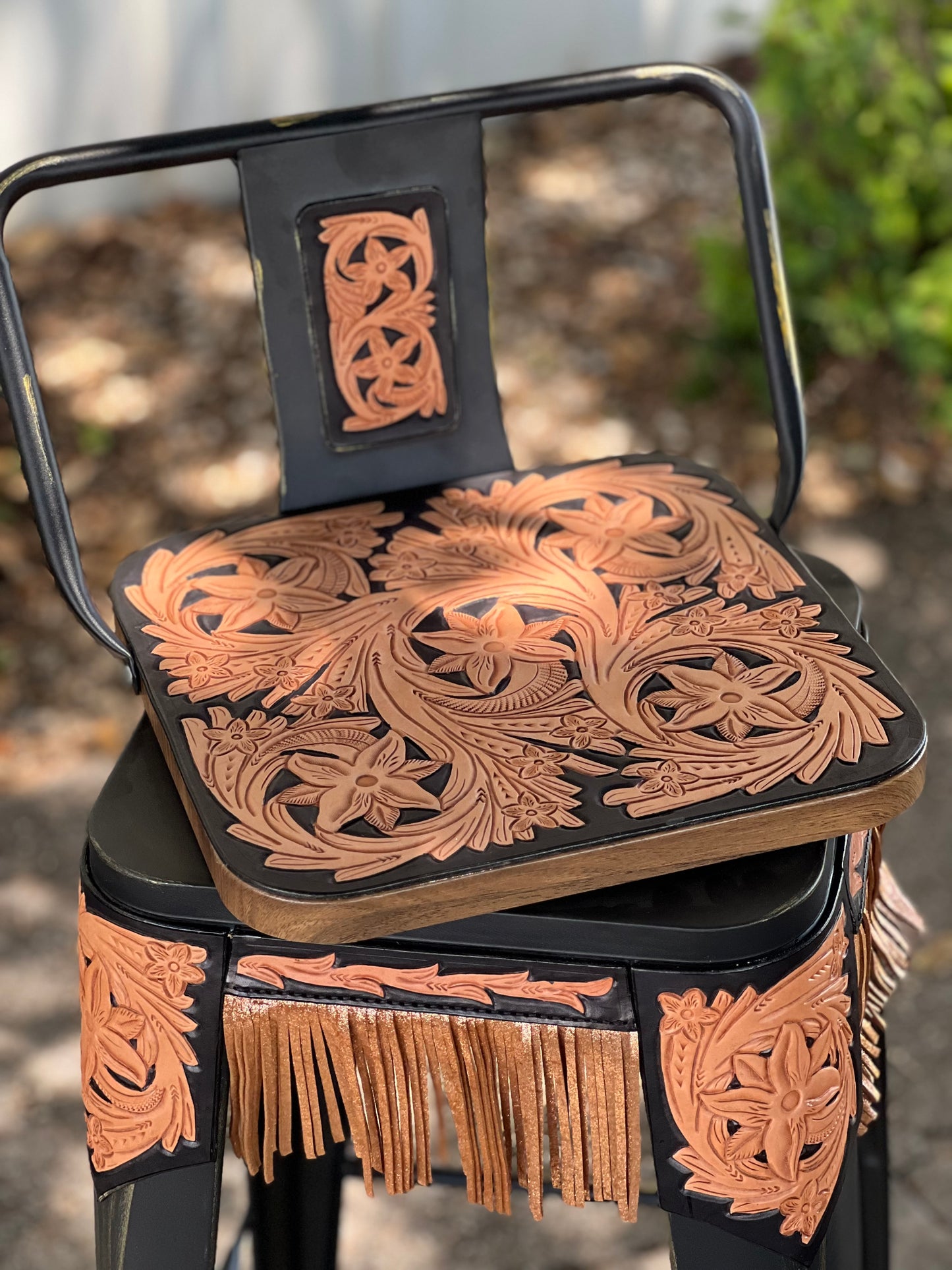 (STOCK!) SET OF 2 30" THE GOLDEN COWBOY BLACK SWIVEL BAR STOOLS