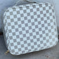 Cream Checkered Cosmetic/Vet Bag #17j