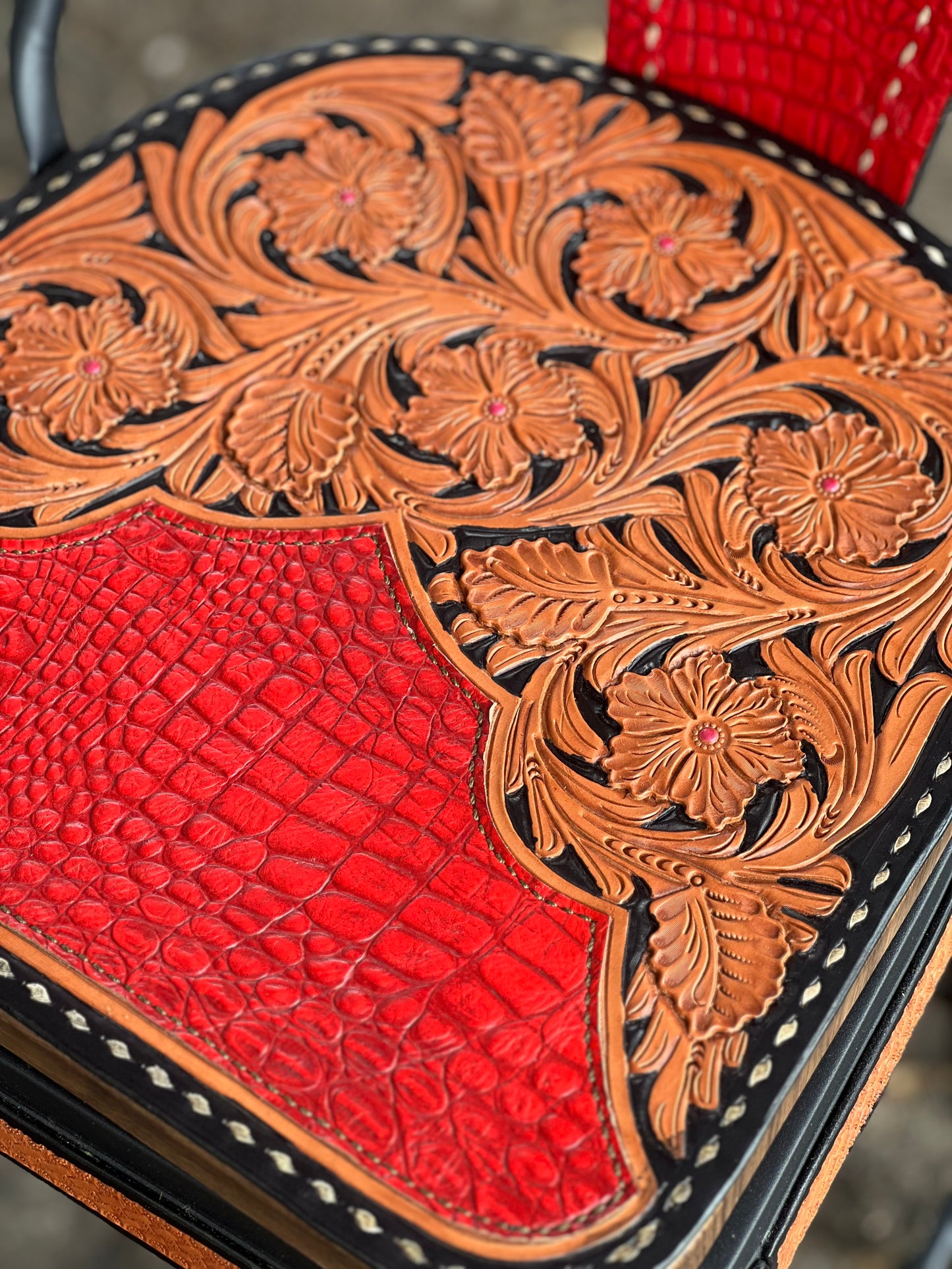 (STOCK) SET OF 2 26" THE RED GATOR w/ Tall Back in GUN METAL