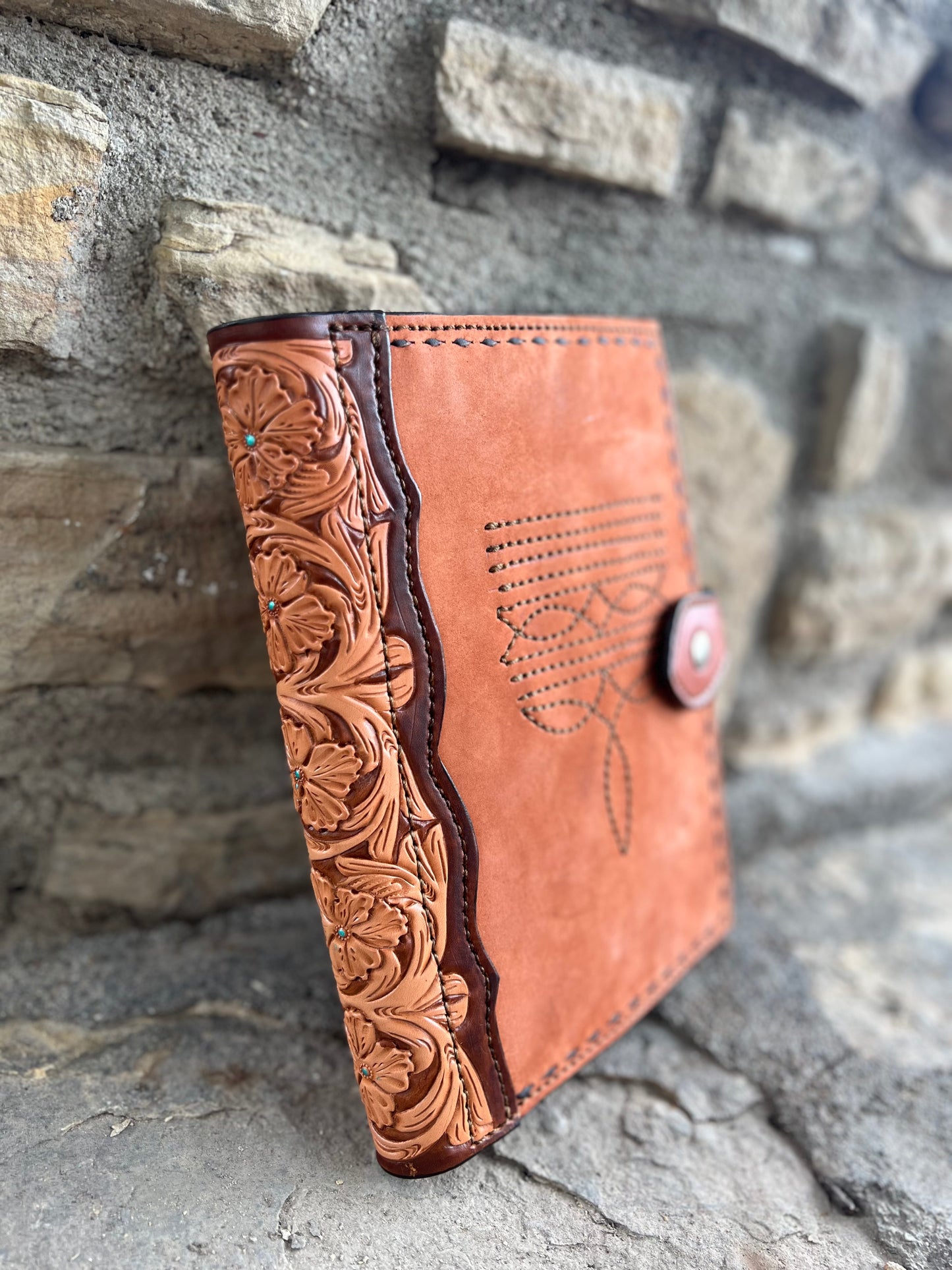 Bible cover Cowboy Stitch- Toast