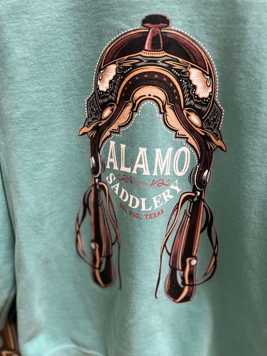 Alamo Saddlery Turquoise Crewneck