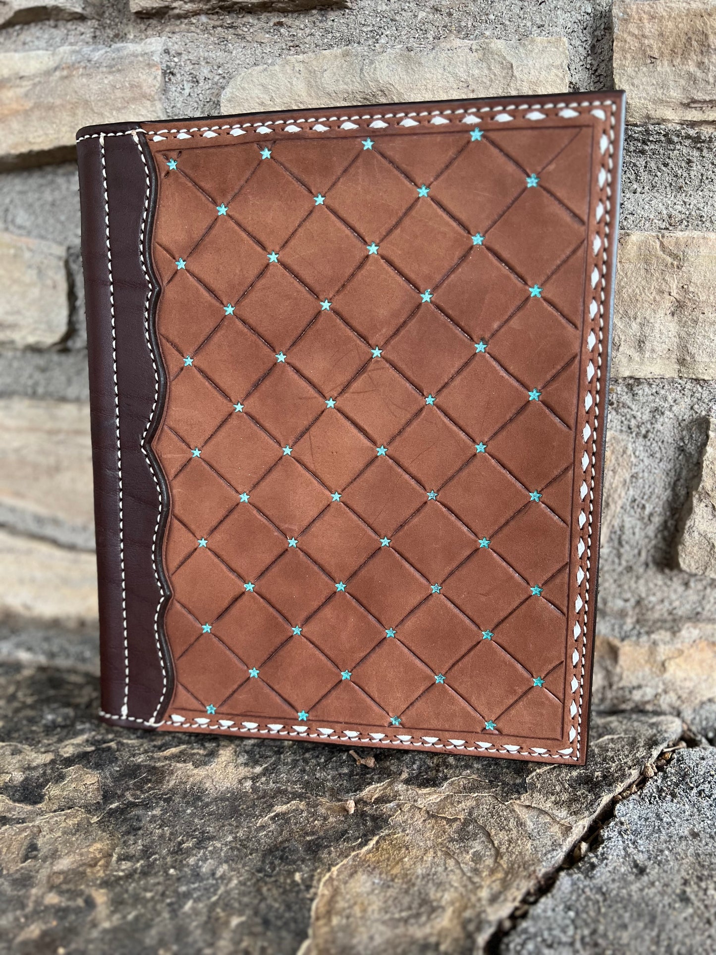 #5 Large portfolio Turquoise Neon