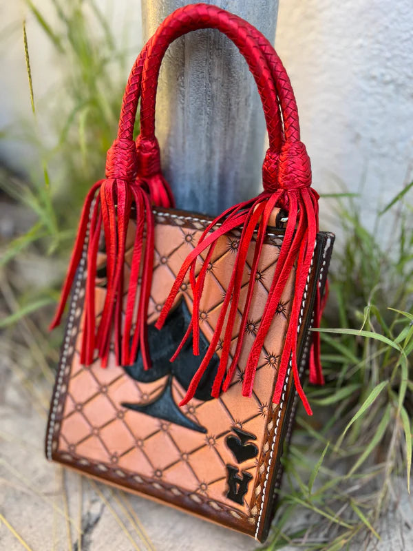 The Card Handbag- Red Ace Tassel