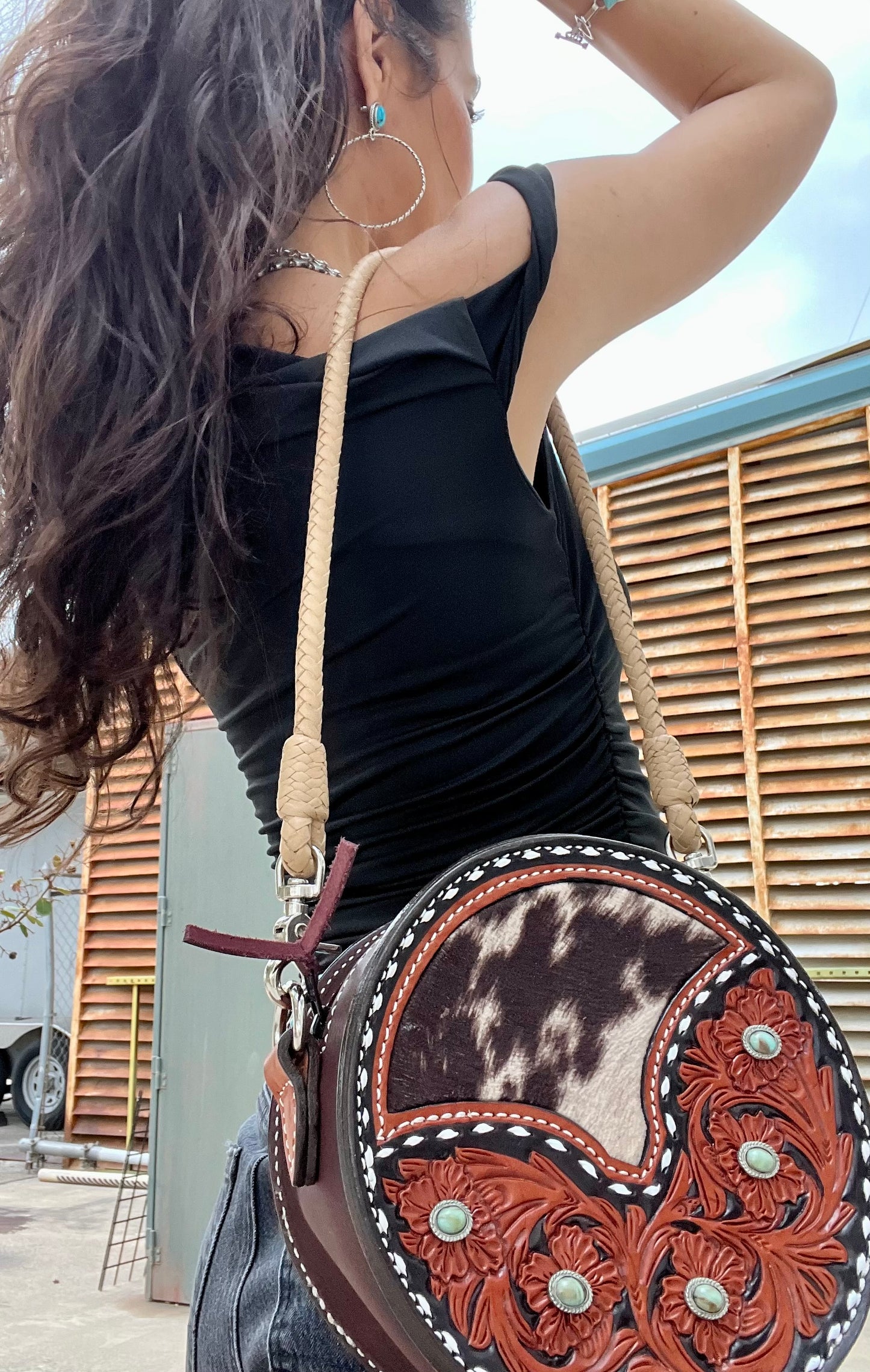 8" Turquoise Stone Canteen Handbag