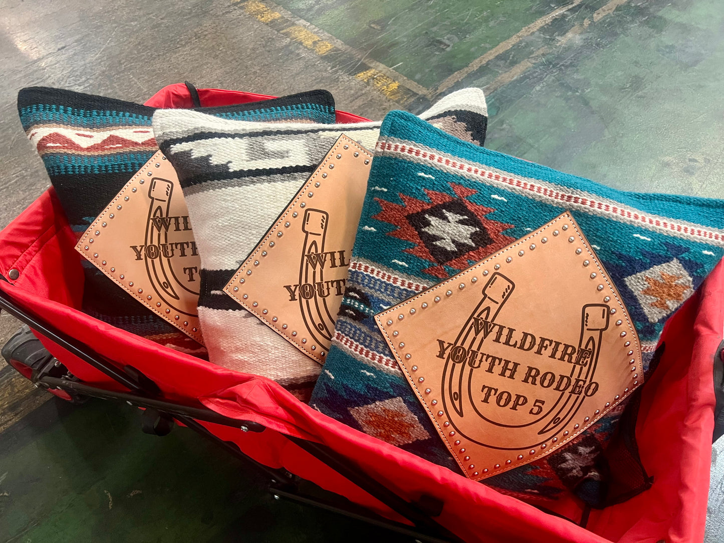 PRE-ORDER Throw Pillow- Custom laser brand/logo w/ SS Spots