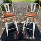 (PRE-ORDER) SET OF 2 WHITE SWIVEL  BAR STOOLS WITH TALL BACK THE TURQUOISE WILD ROSE