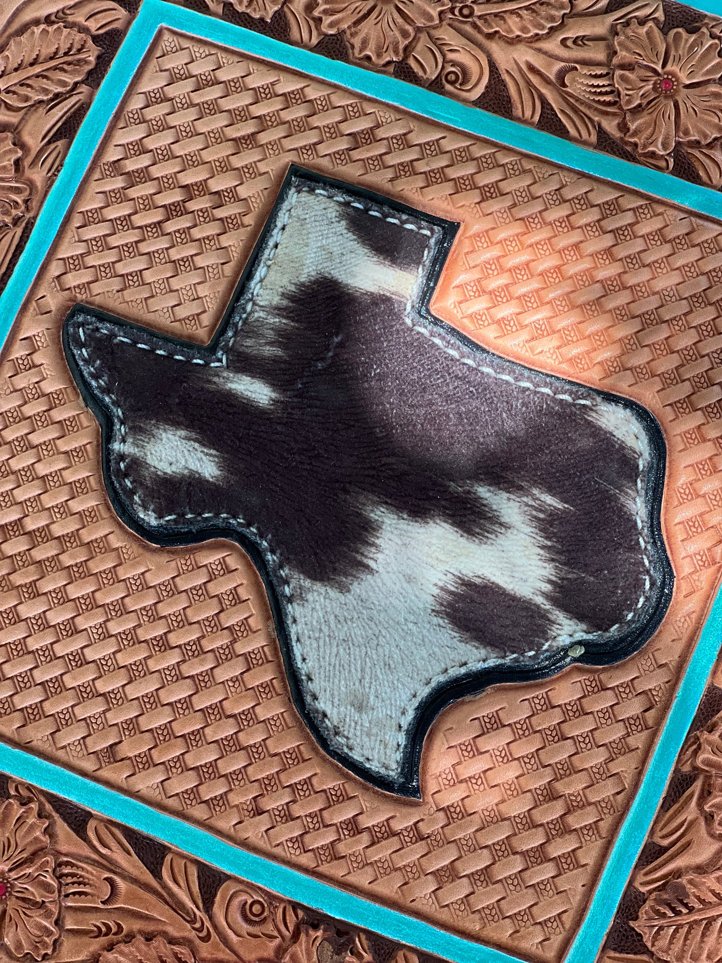 (STOCK!) SET OF 2 26" TURQUOISE SWIVEL BAR STOOLS WITH TEXAS STATE INLAY