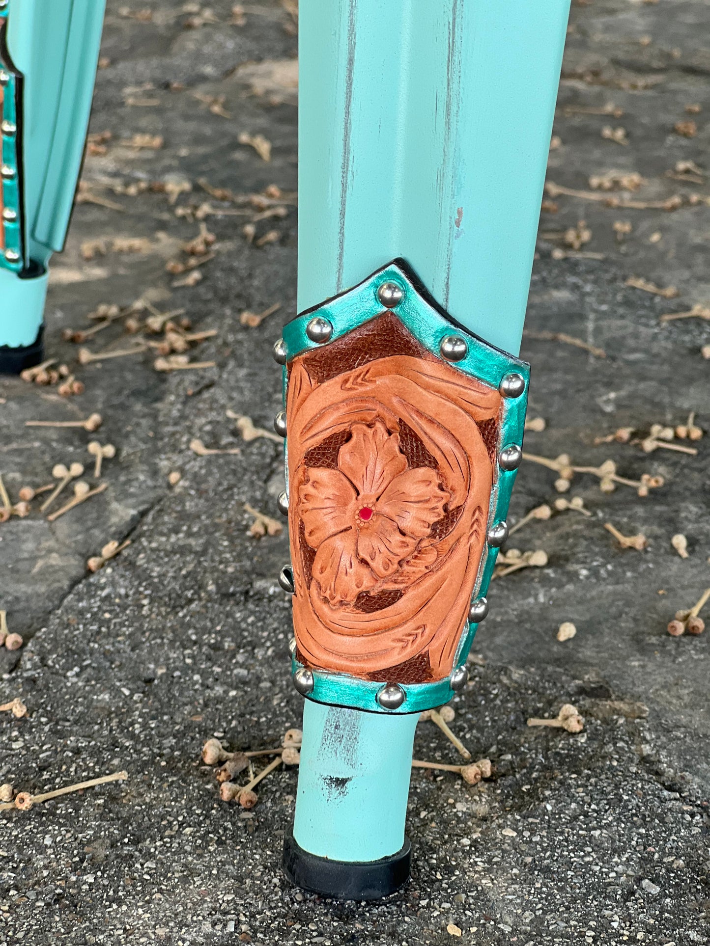 (PER-ORDER!) SET OF 2 TURQUOISE SWIVEL BAR STOOLS WITH STATE INLAY