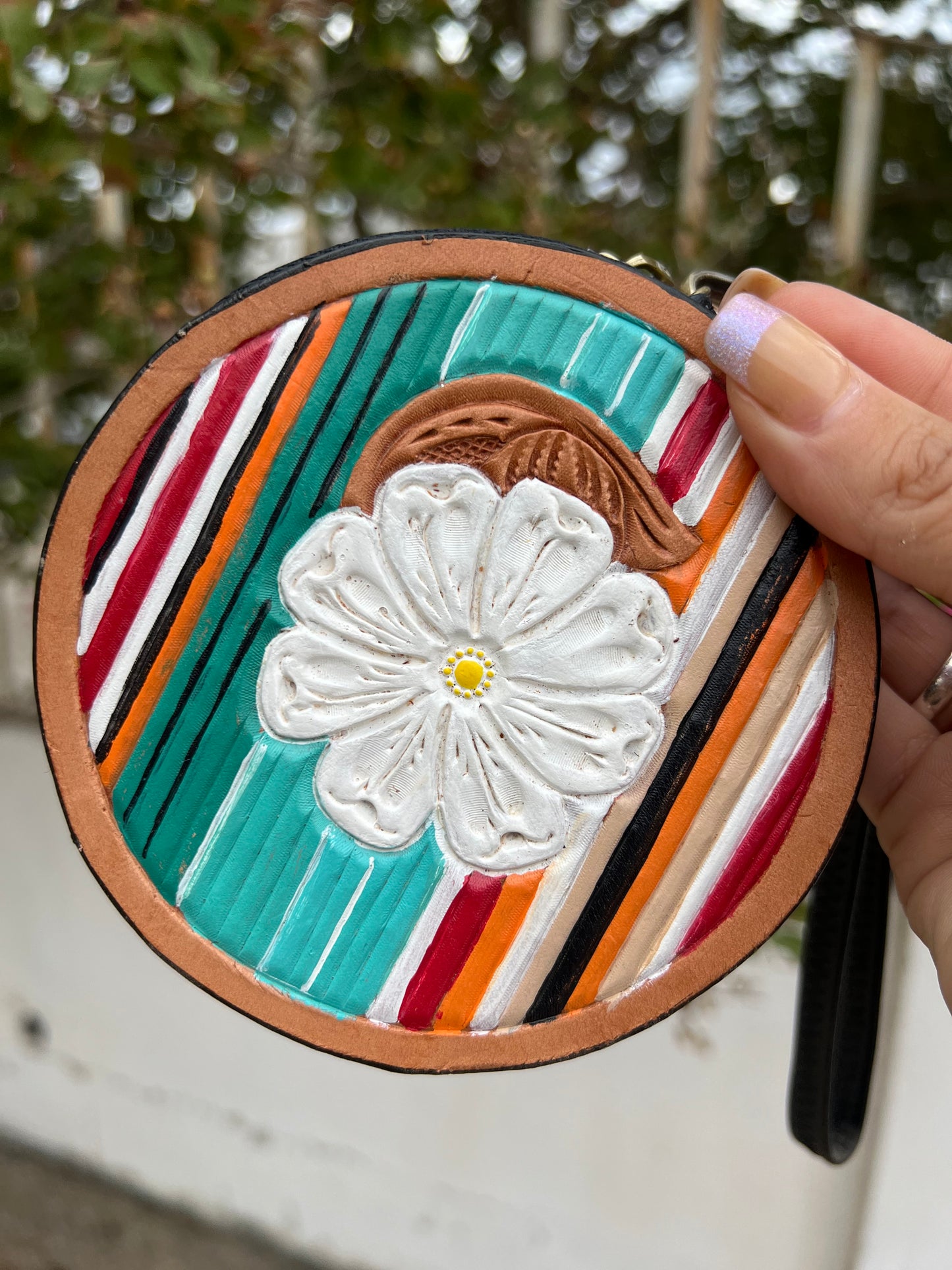 Mini Coin Bag- Serape Daisy
