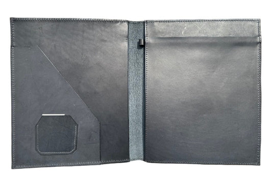 Large portfolio Black Rough Out Blue Bell Stitching