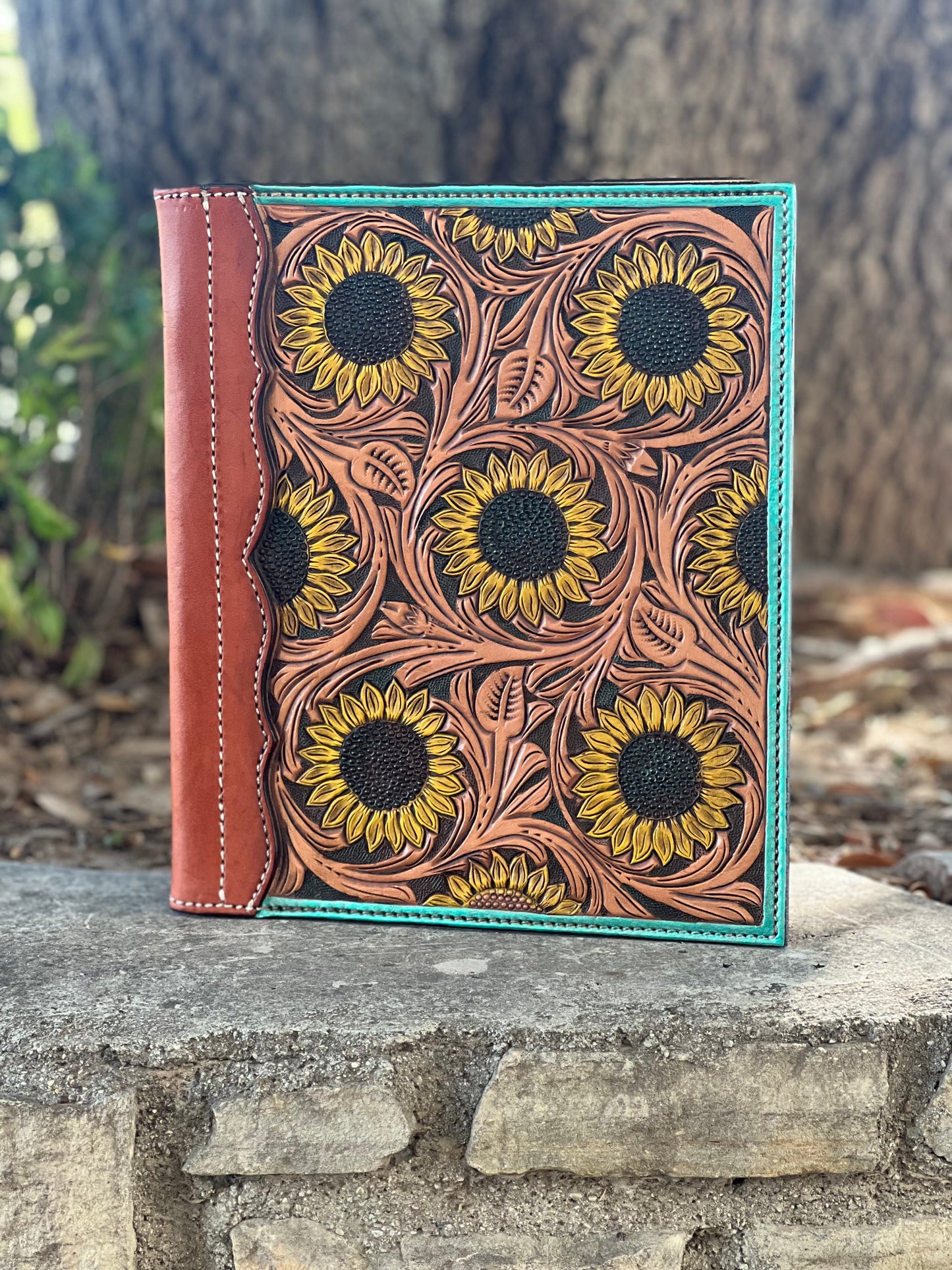 #1 Large portfolio Turquoise Sunflower