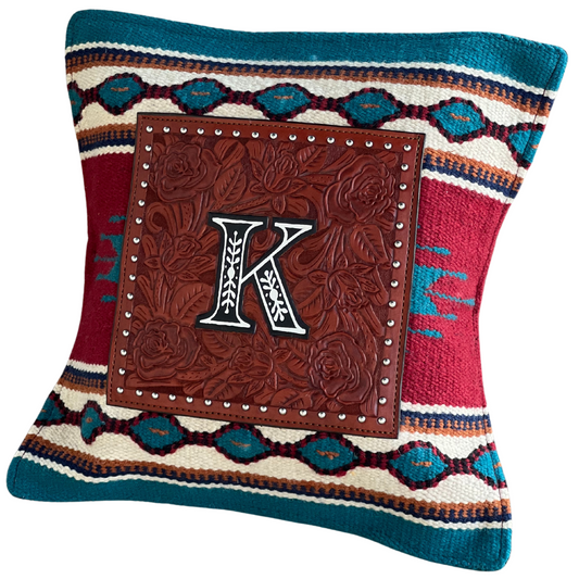 PRE-ORDER Throw Pillow- Custom Letter Monogram w/ Rose tool