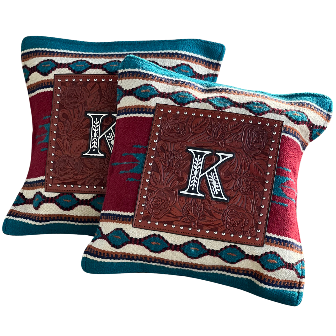 PRE-ORDER Throw Pillow- Custom Letter Monogram w/ Rose tool