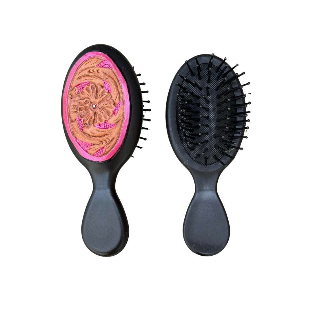 Mini Tooled hair brush - Red Shimmer