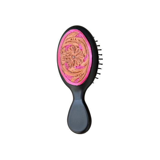 Mini Tooled hair brush - Red Shimmer