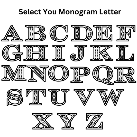 PRE-ORDER Throw Pillow- Custom Letter Monogram w/ Rose tool