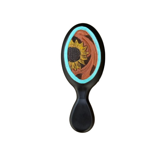 Mini Tooled hair brush - Sunflower