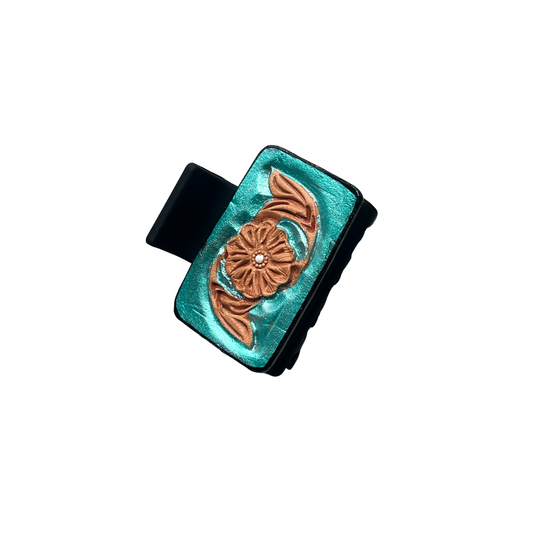 Medium Turquoise Shimmer Hair Claw