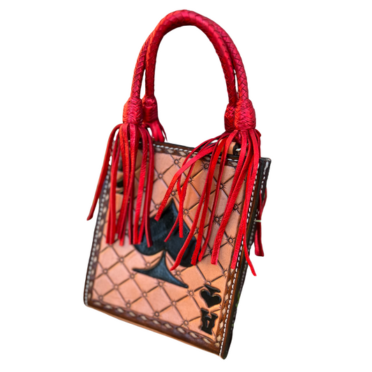 The Card Handbag- Red Ace Tassel