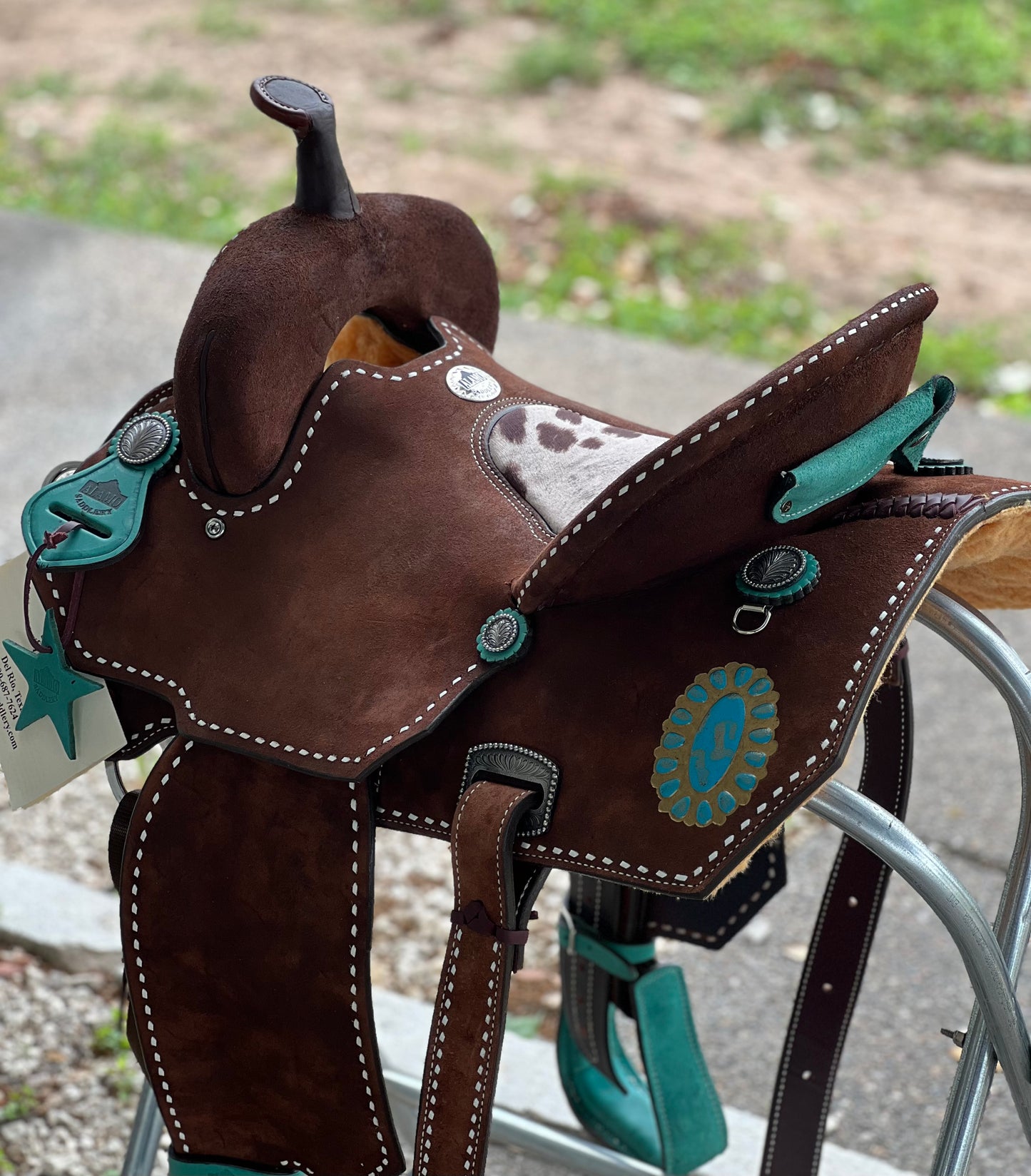 (LAST CHANCE!)14" Turquoise Cowgirl Barrel Saddle