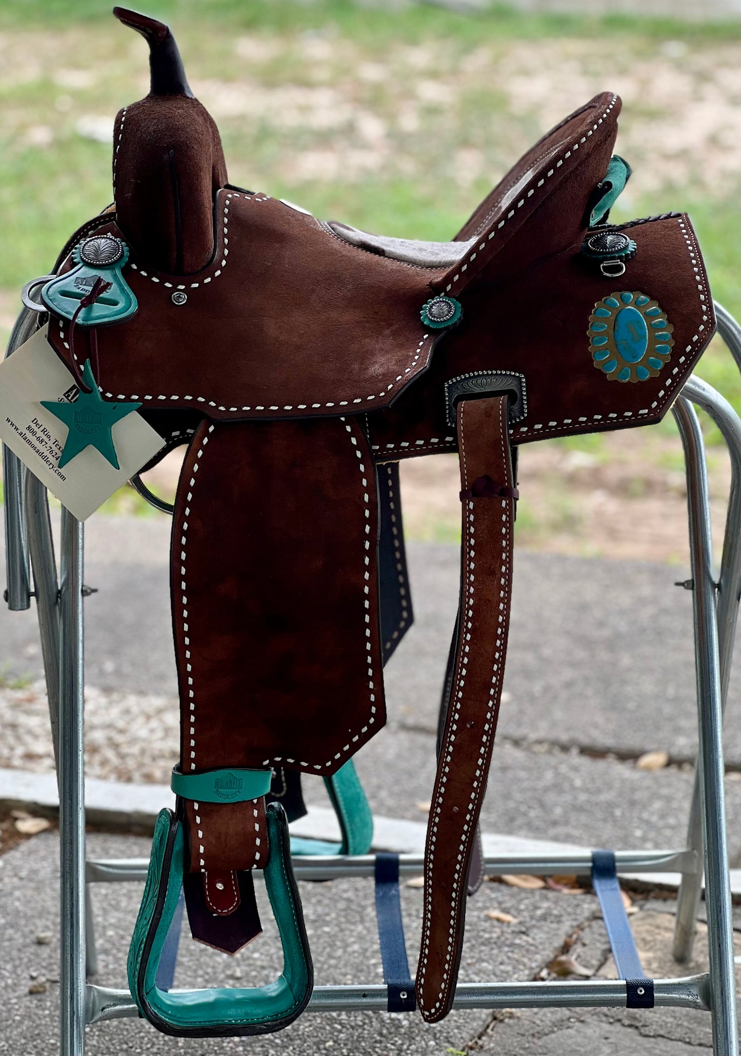 Turquoise Cowgirl Barrel Saddle