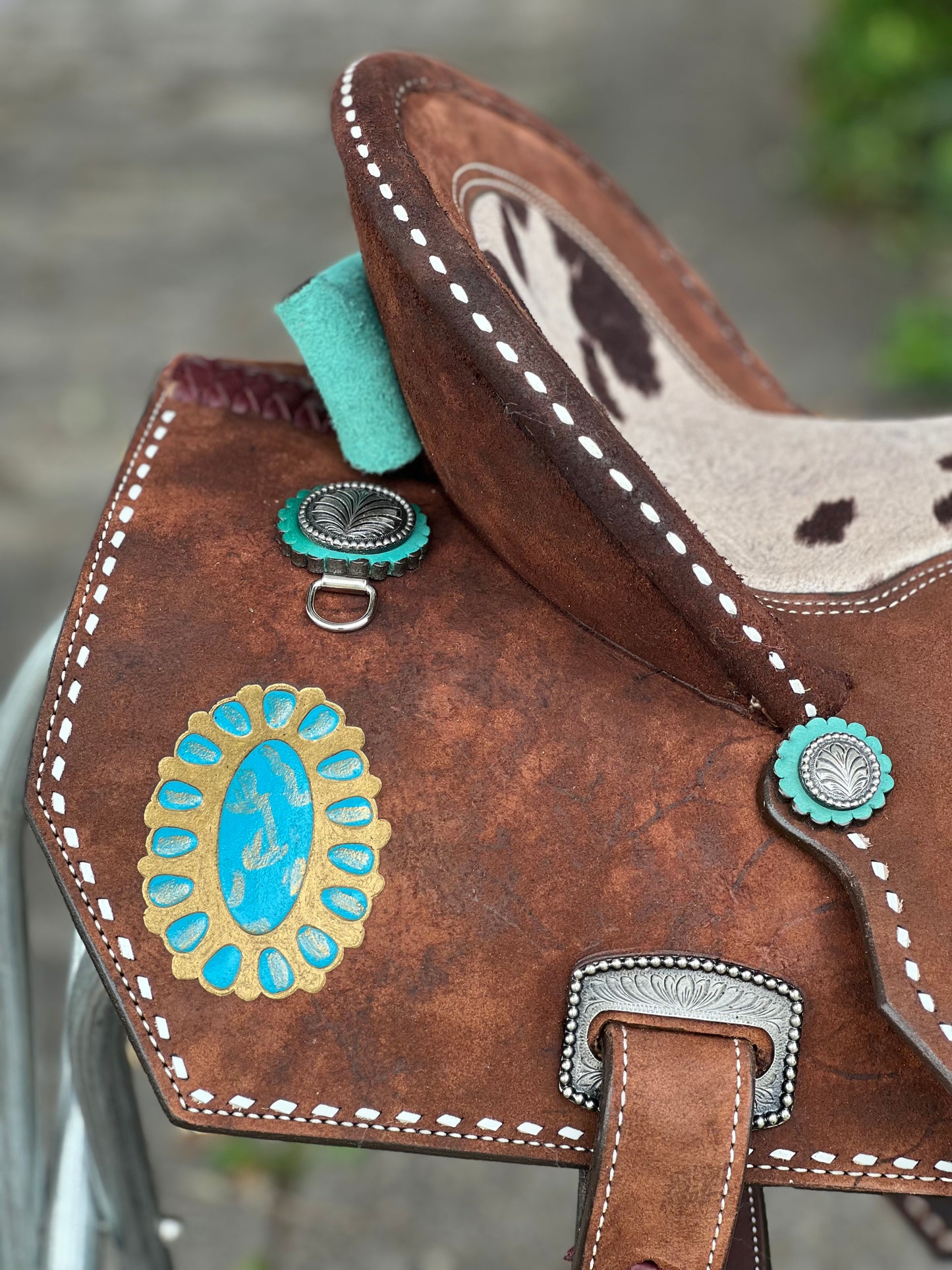 Turquoise Cowgirl Barrel Saddle