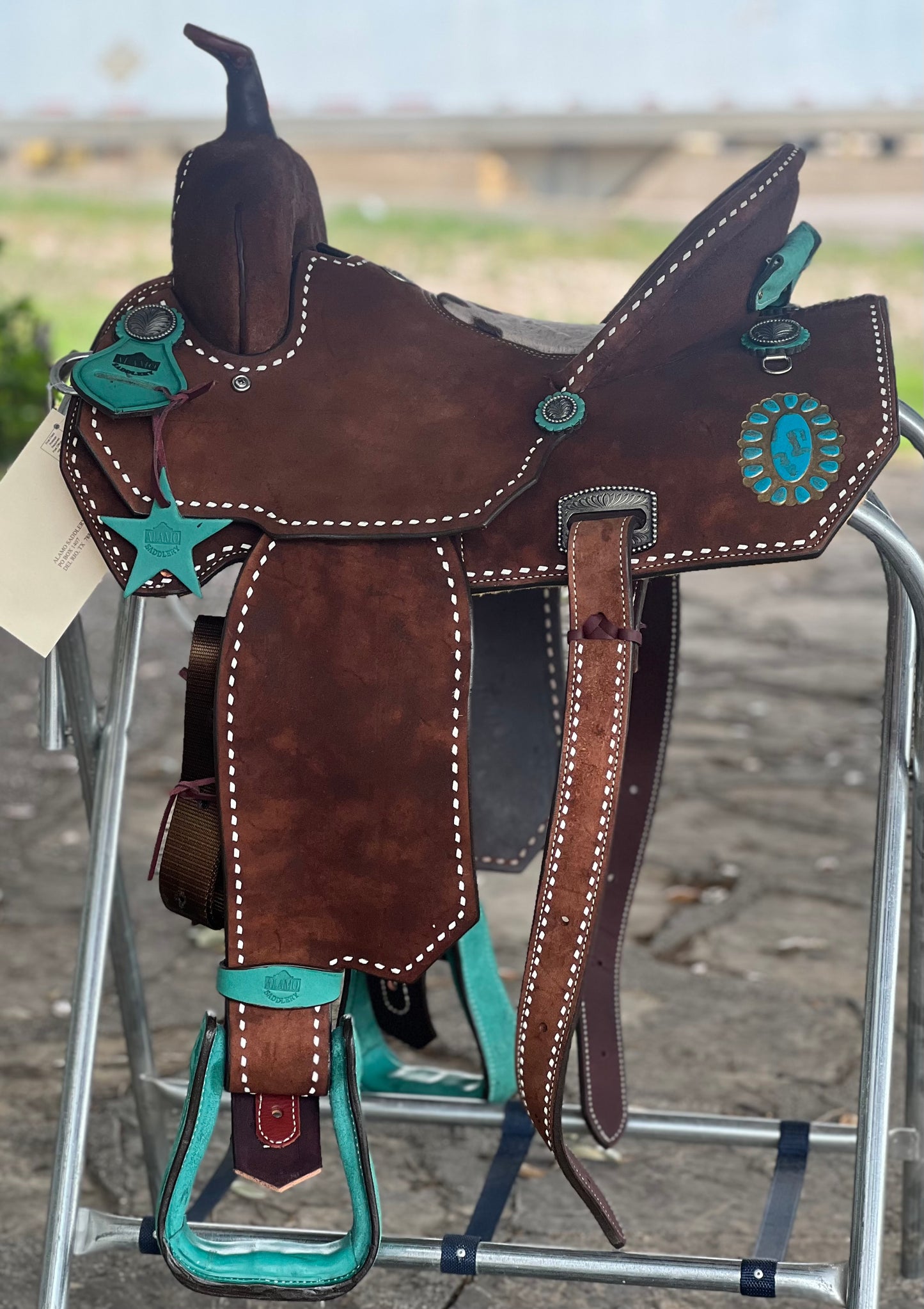 Turquoise Cowgirl Barrel Saddle