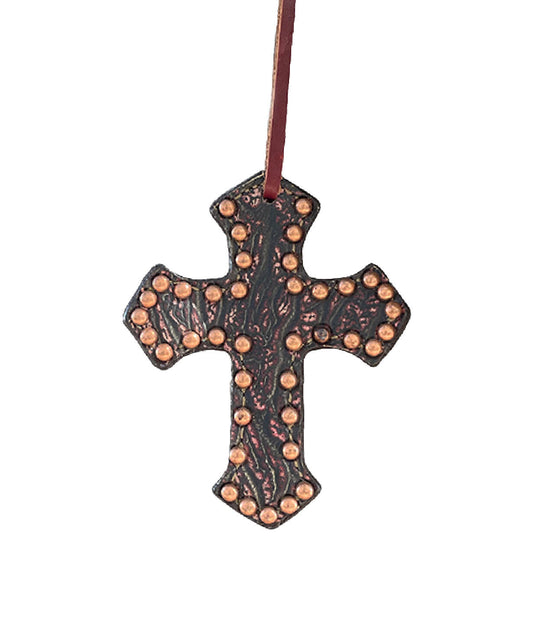 108-AE Cross chocolate leather whiskey pachyderm overlay with spots