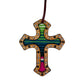 Cross golden leather serape inlay with black and SS spots (serape color may vary).