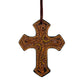 Cross golden leather sunflower tooling with brown background paint and an antique finish.