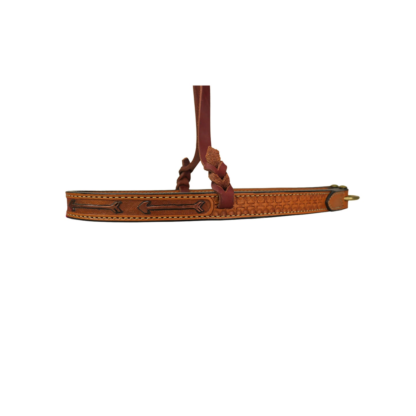 2000-RA Noseband golden leather geo and basket cross tooling with arrows