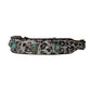 Wither Strap rough out golden leather turquoise cheetah with turquoise stones and SS spots.