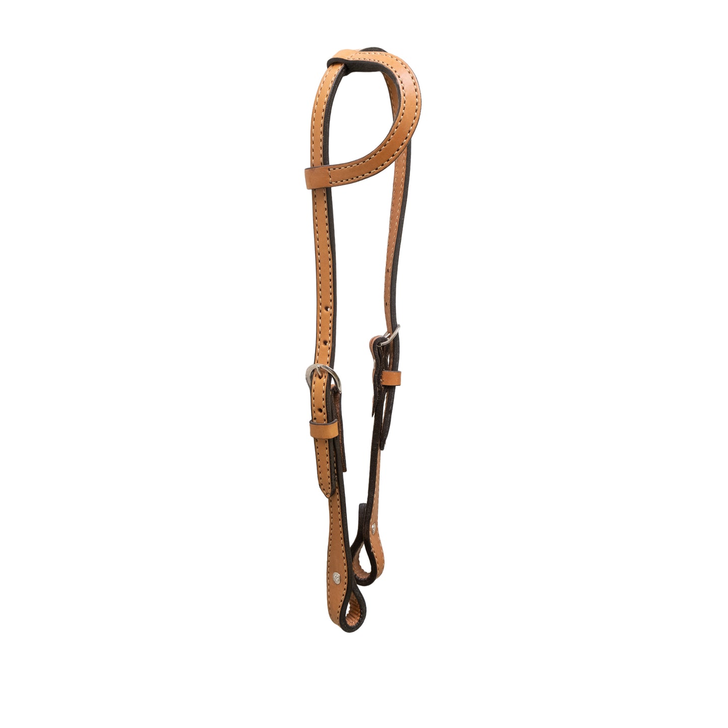 5/8" Flat one ear headstall golden leather.