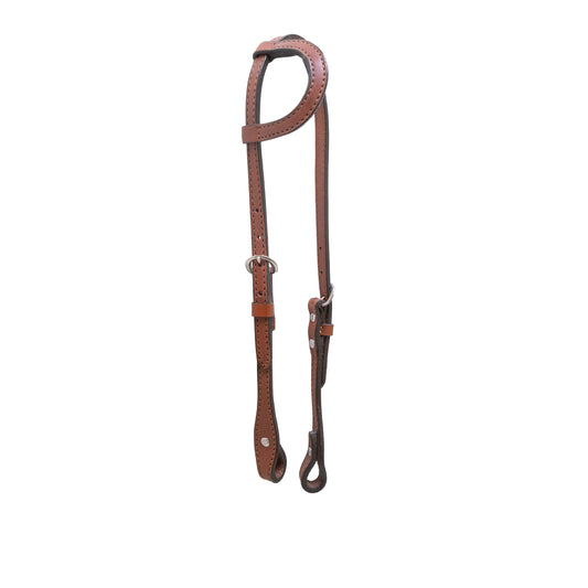 5/8" Flat one ear headstall toast leather.