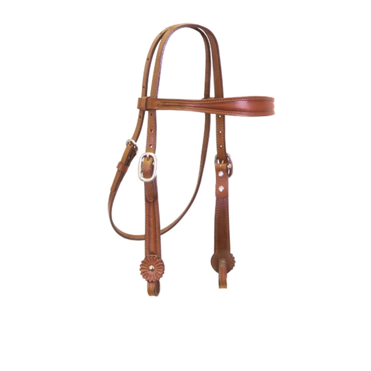 2800-TO 1-1/2" Contour browband headstall toast leather outline tooling
