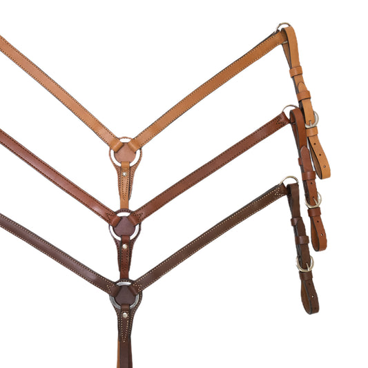 1" Breast collar golden, toast, and chocolate leather.