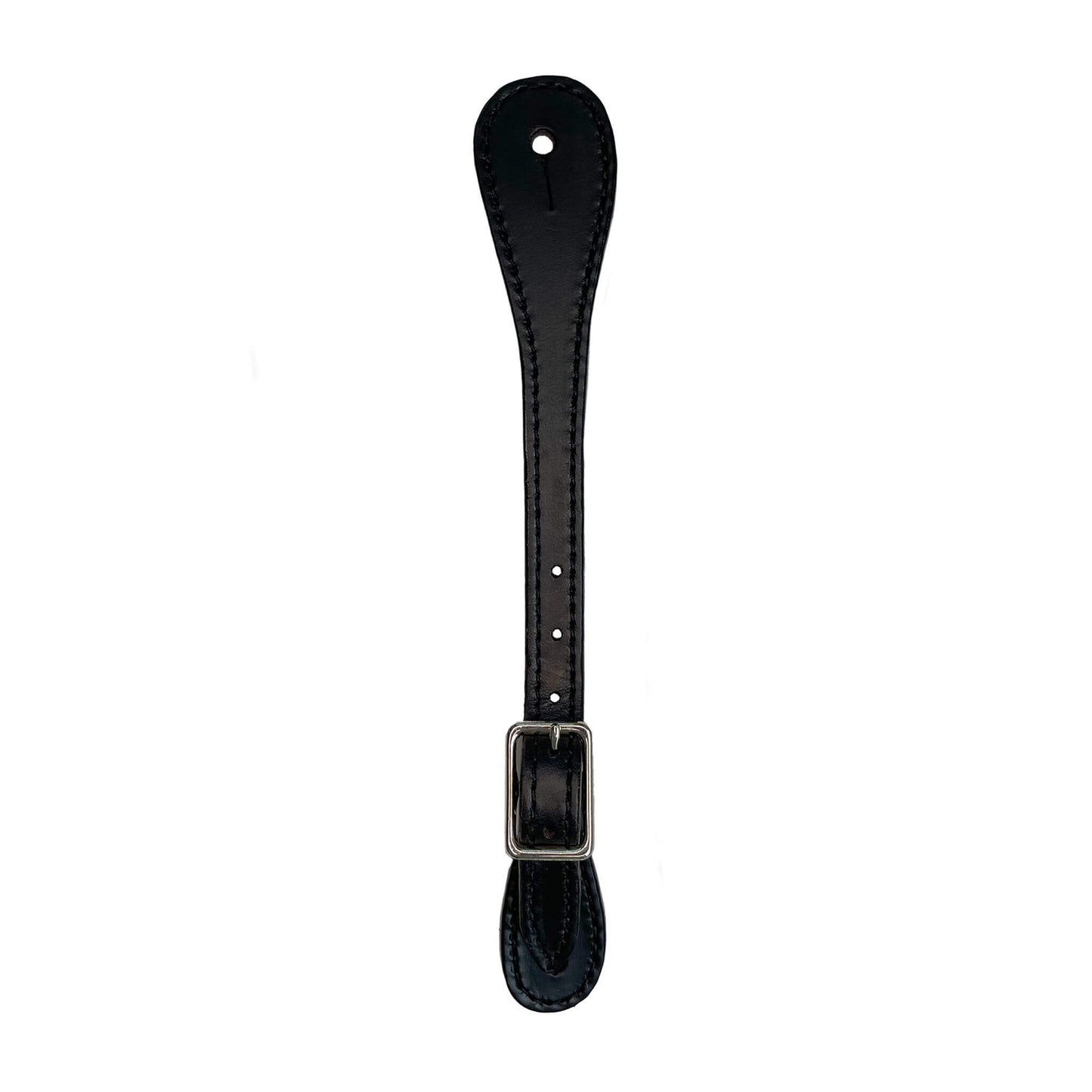 Men's spur straps black leather.