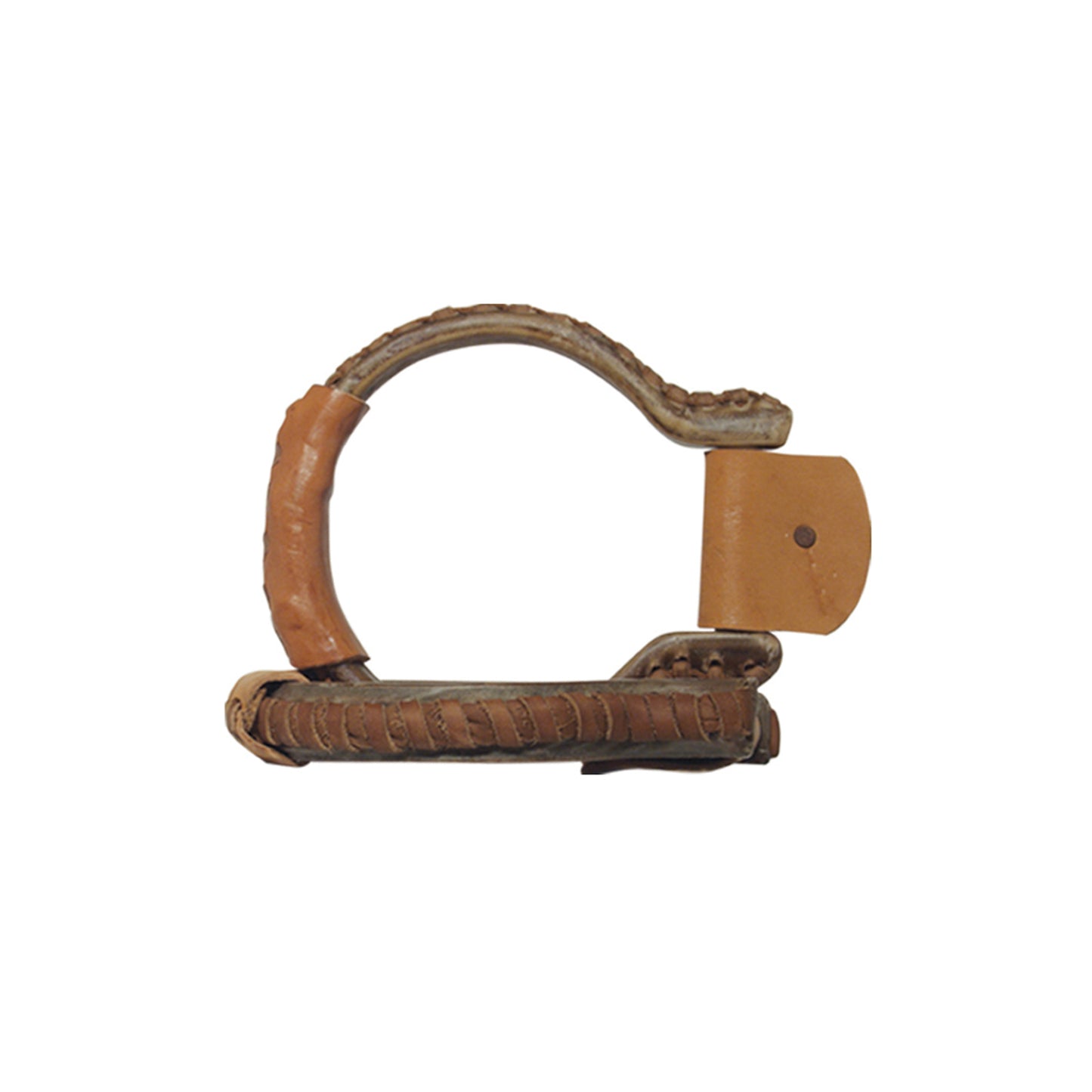 1" Stirrups metal oxbow rawhide covered LL.