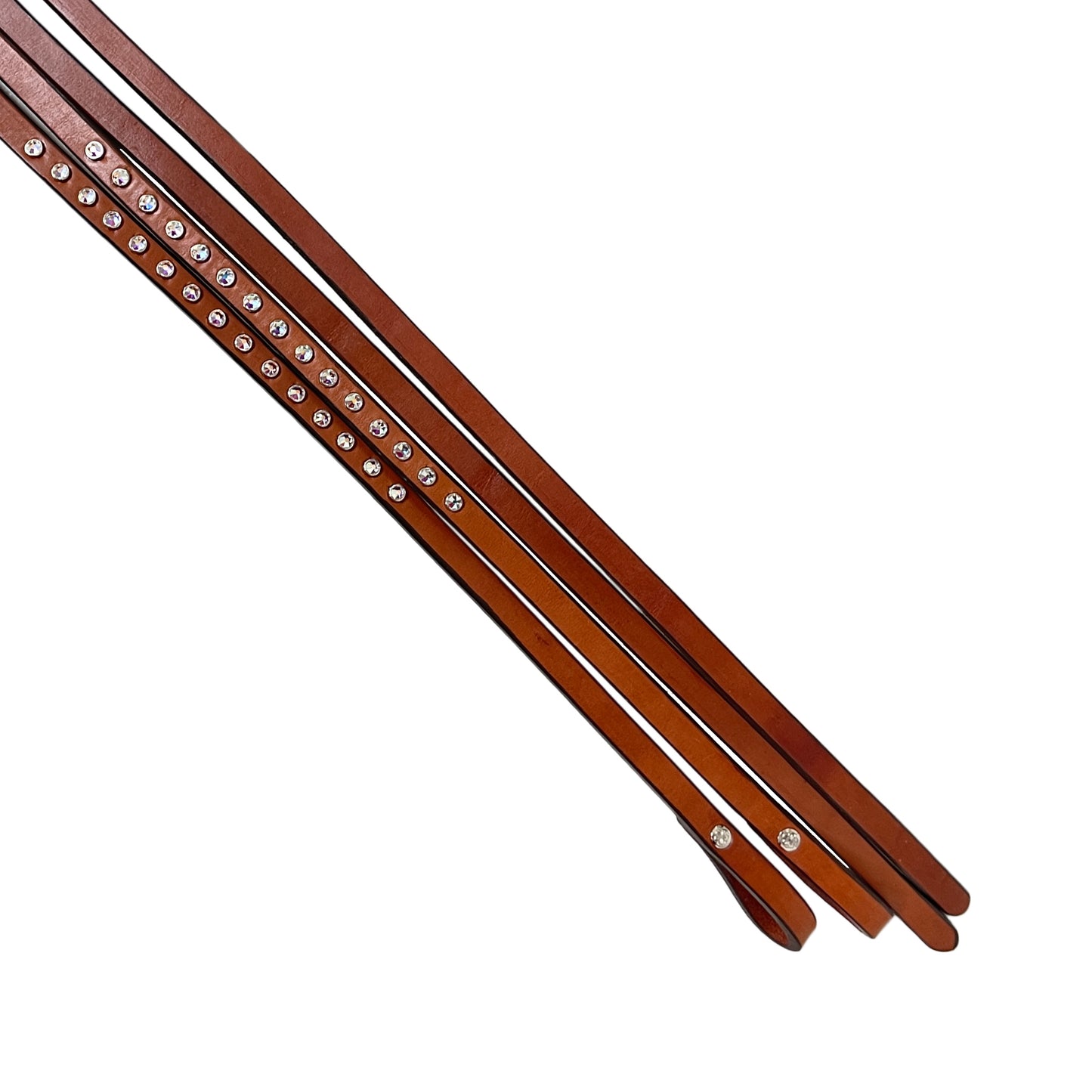 5/8" Split reins toast leather with Swarovski crystals.