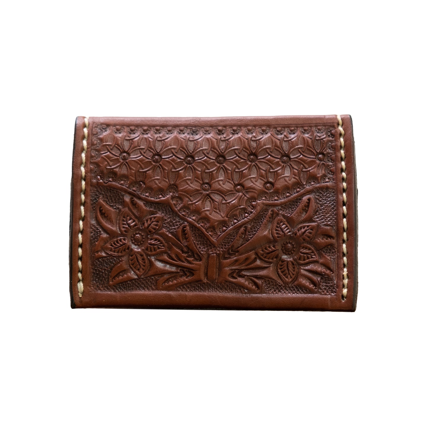 Card holder toast leather snowflake and AA tooling
