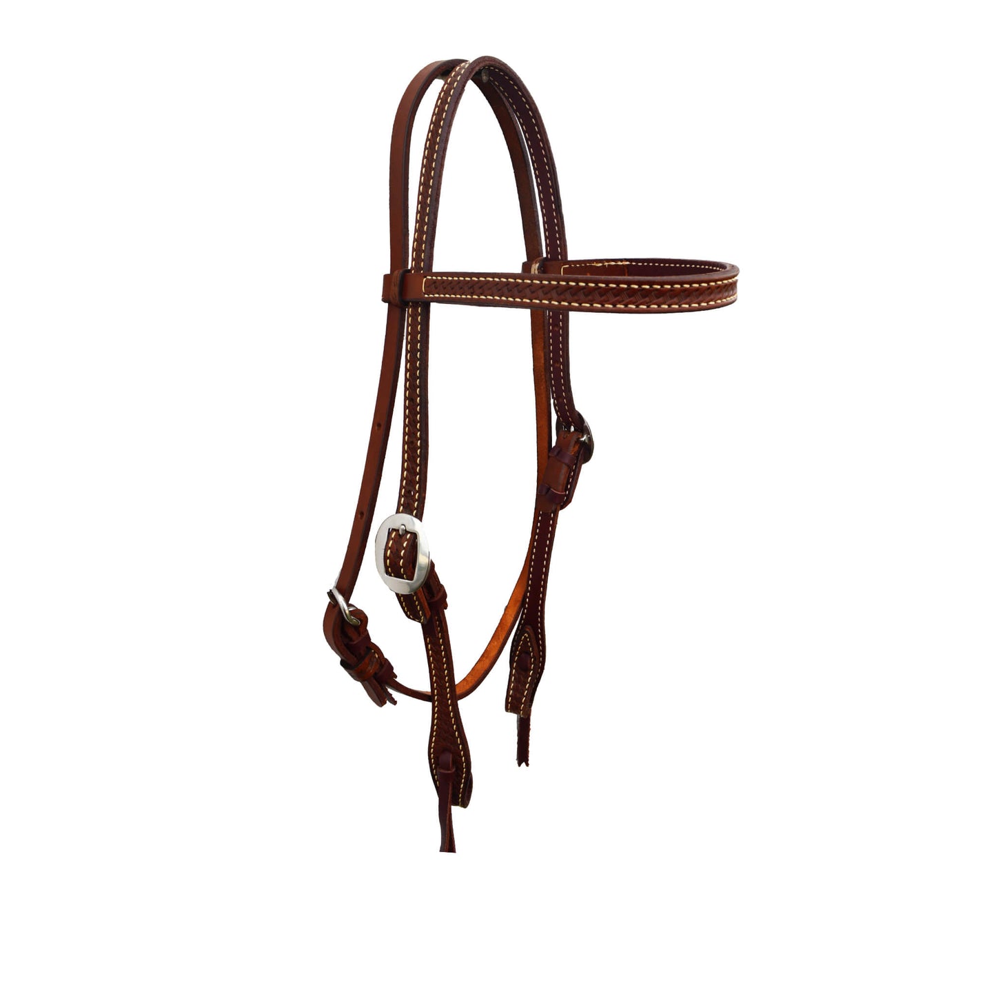 Elite 1" straight browband headstall toast leather basket.