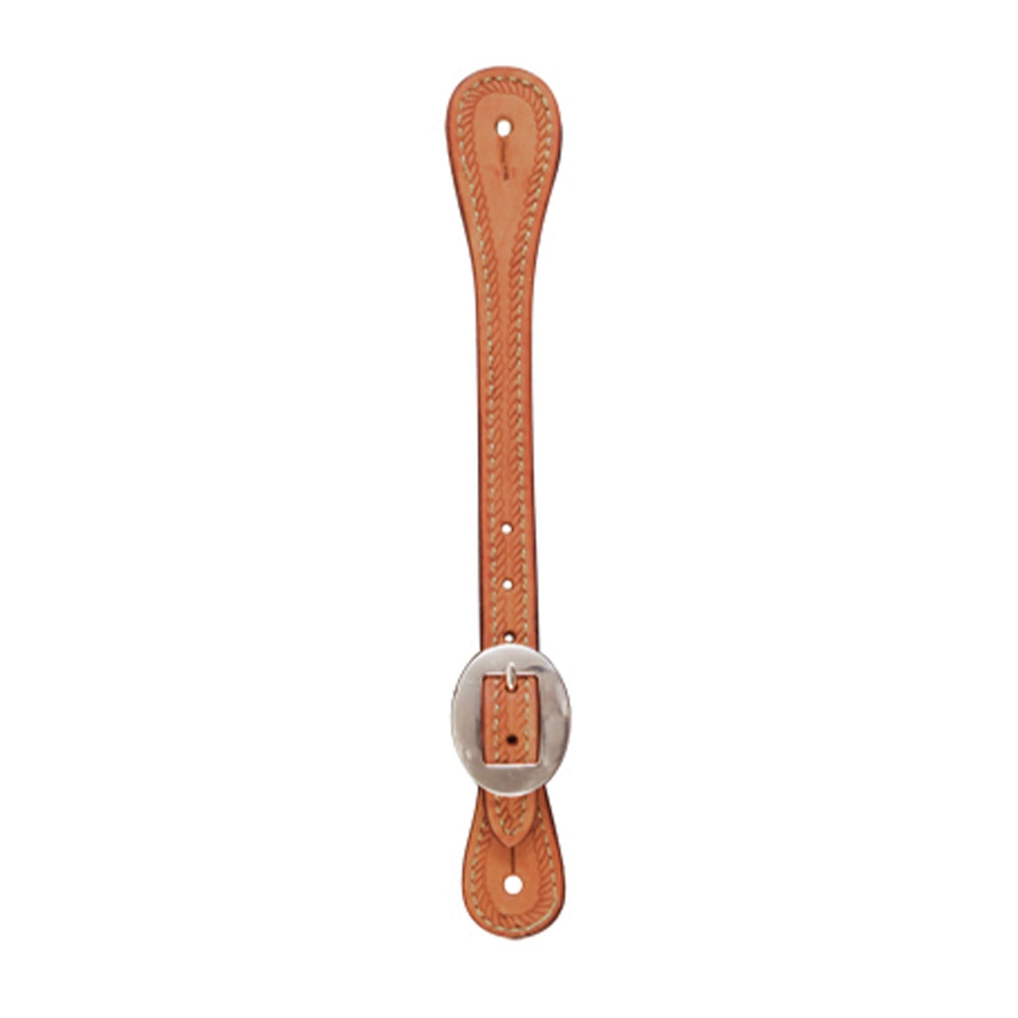 Elite men's spur straps golden leather rope tooled.