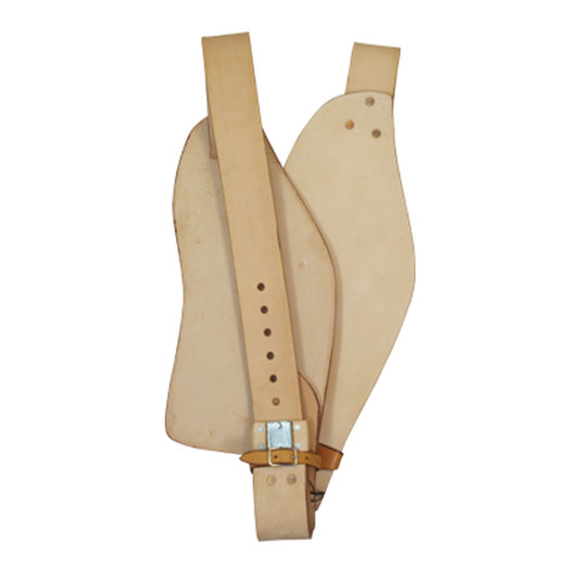 6-3/4" x 14" Small barrel fenders buffed rough out golden leather with half stirrup leathers and 2-1/2" quick change.