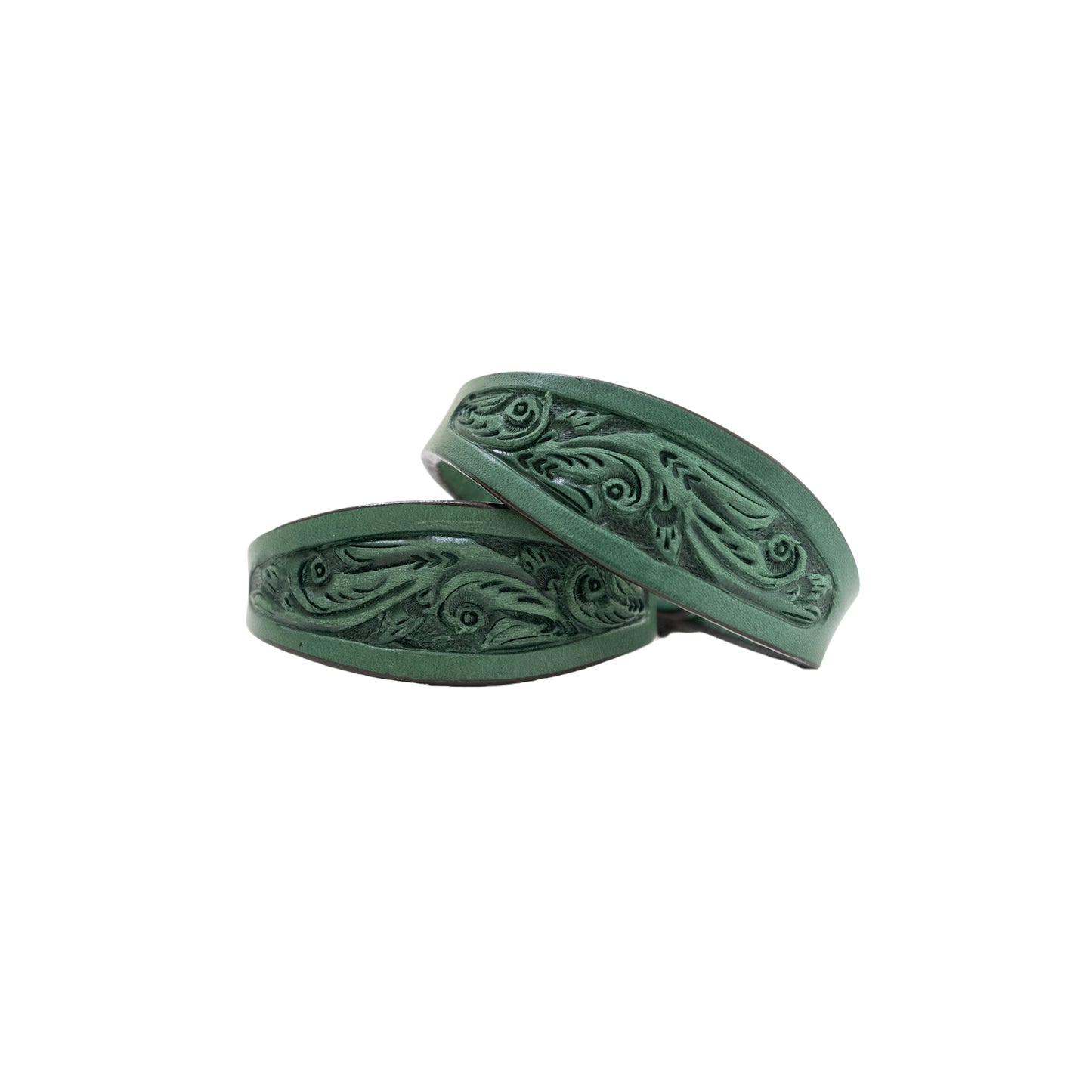 Stirrup hobble straps rough out turquoise leather floral tooled (color may vary).