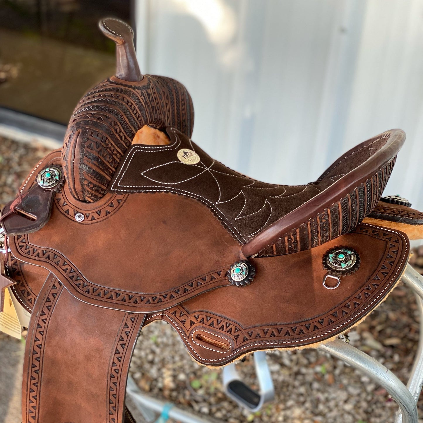 14", 14.5", 15" Geo-Aztec Alamo Air Barrel Saddle