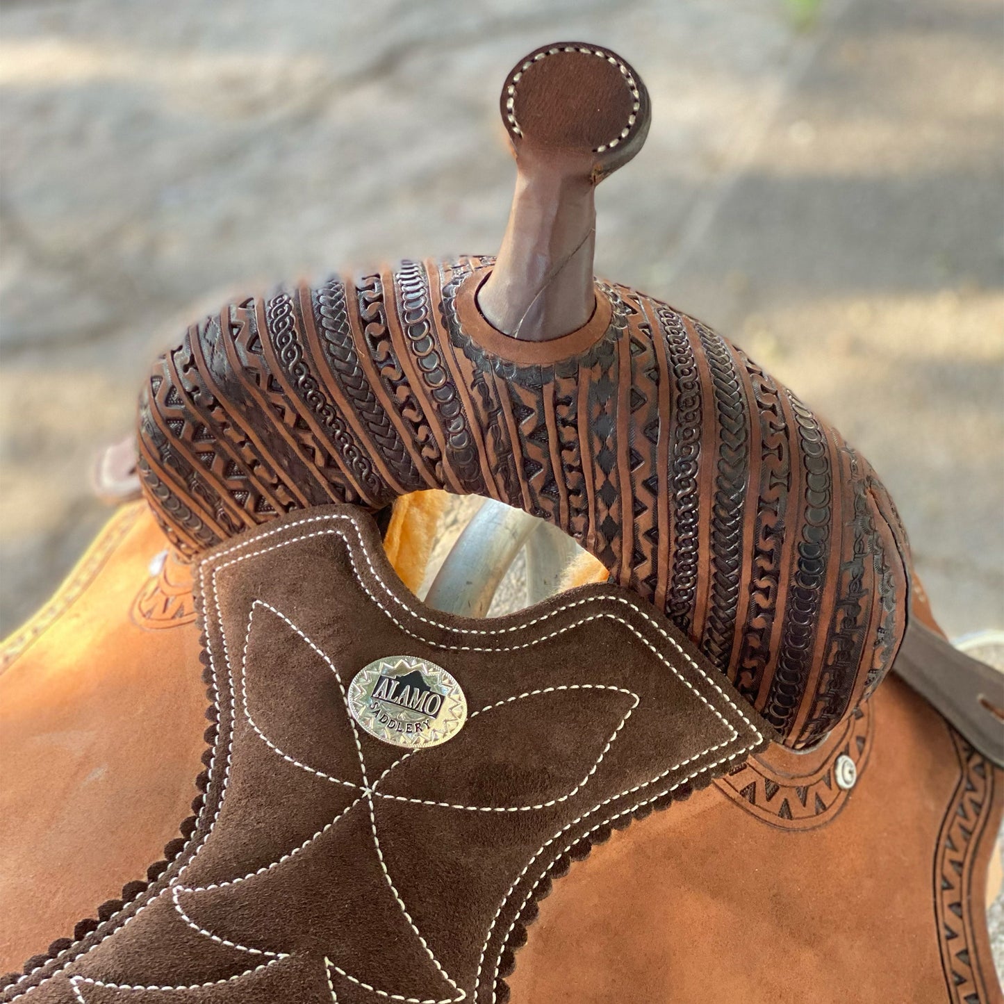 14", 14.5", 15" Geo-Aztec Alamo Air Barrel Saddle