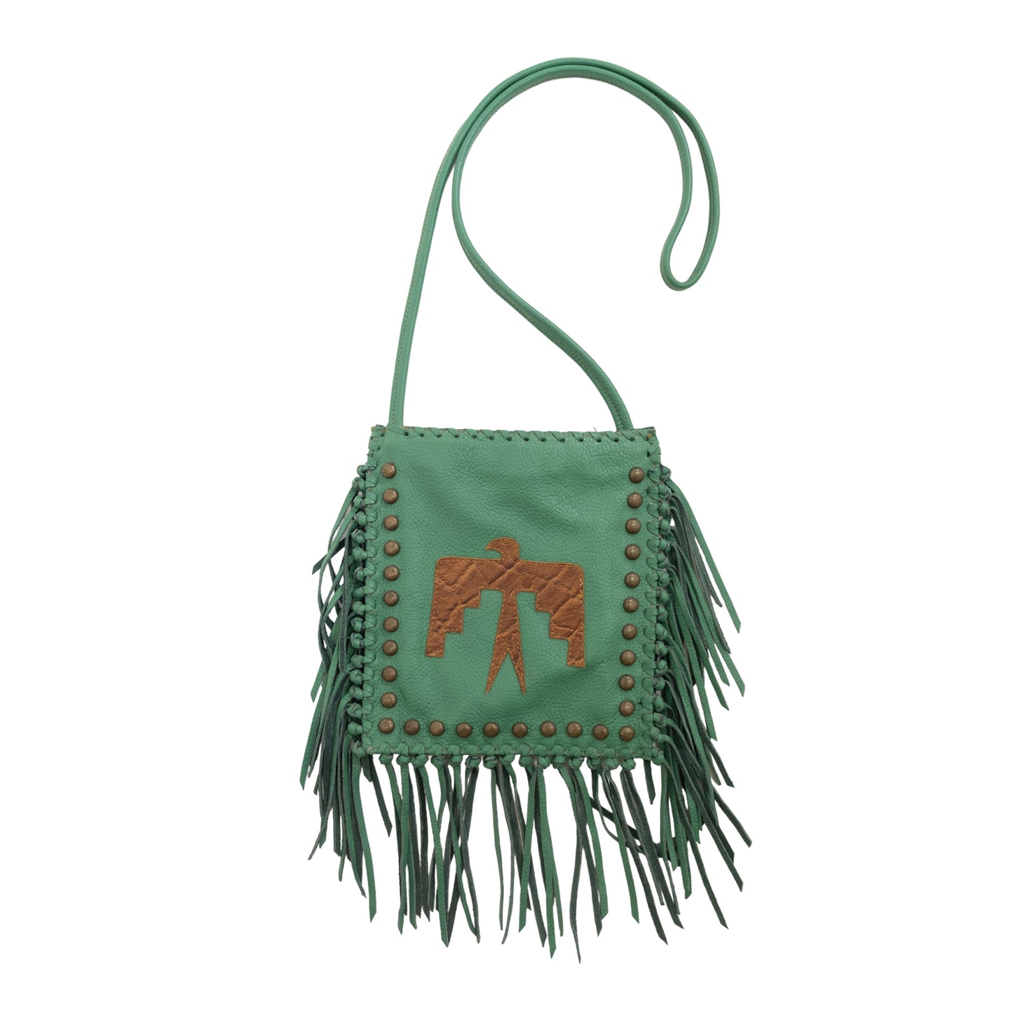 Handbag chap suede with patch and spots