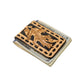 Money clip golden leather acorn tooling with background paint and buckstitch